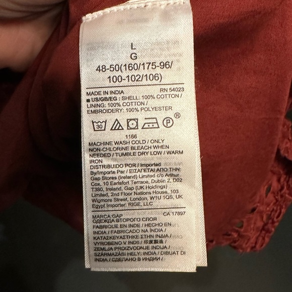 Gap eyelet dress with pockets tie shoulder - Picture 5 of 5